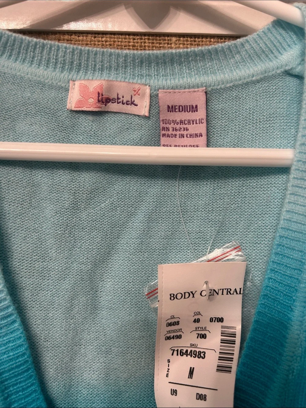 Body Central Aqua Ombre V-Neck Button Cardigan